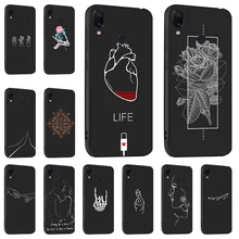 3D DIY Painted Black Case Xiaomi Redmi Note 7 6 Pr
