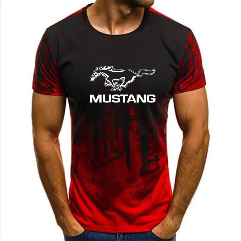 Picture color model Ford mustang, Мужская футболка с автомобилем, модная летняя брендовая футболка, высокое качество, S-4XL, брендовая одежда с коротким рукавом, авто футболка - Цвет: Picture color model