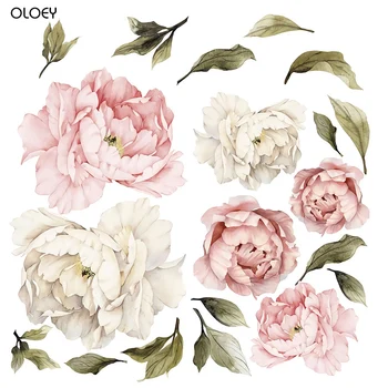 

Wall Sticker Peony Flowers Stickers Home Decoration Watercolor Wall Decor Art Kids Room Decoration Bedroom Decor House Sticker..