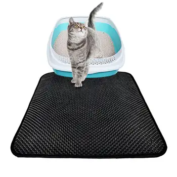 

Pet Cat Litter Mat Elastic EVA Double Layer Lightweight Easy Clean Anti Slip Waterproof Bottom Pad Cat Indoor Travel Accessories