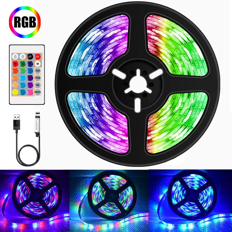 Светодиодная лента гибкая светильник щаяся RGB с USB 2835 1 м 2 3 4 5 | Лампы и освещение