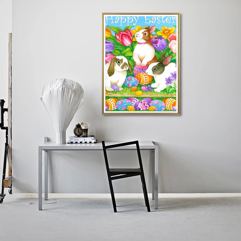 EverShine Diamond Mosaic Easter Bunny Rhinestones Diamond Painting Rabbit Cross Stitch Embroidery Cartoon Needlework Handicraft diamond painting diamond painting accessories