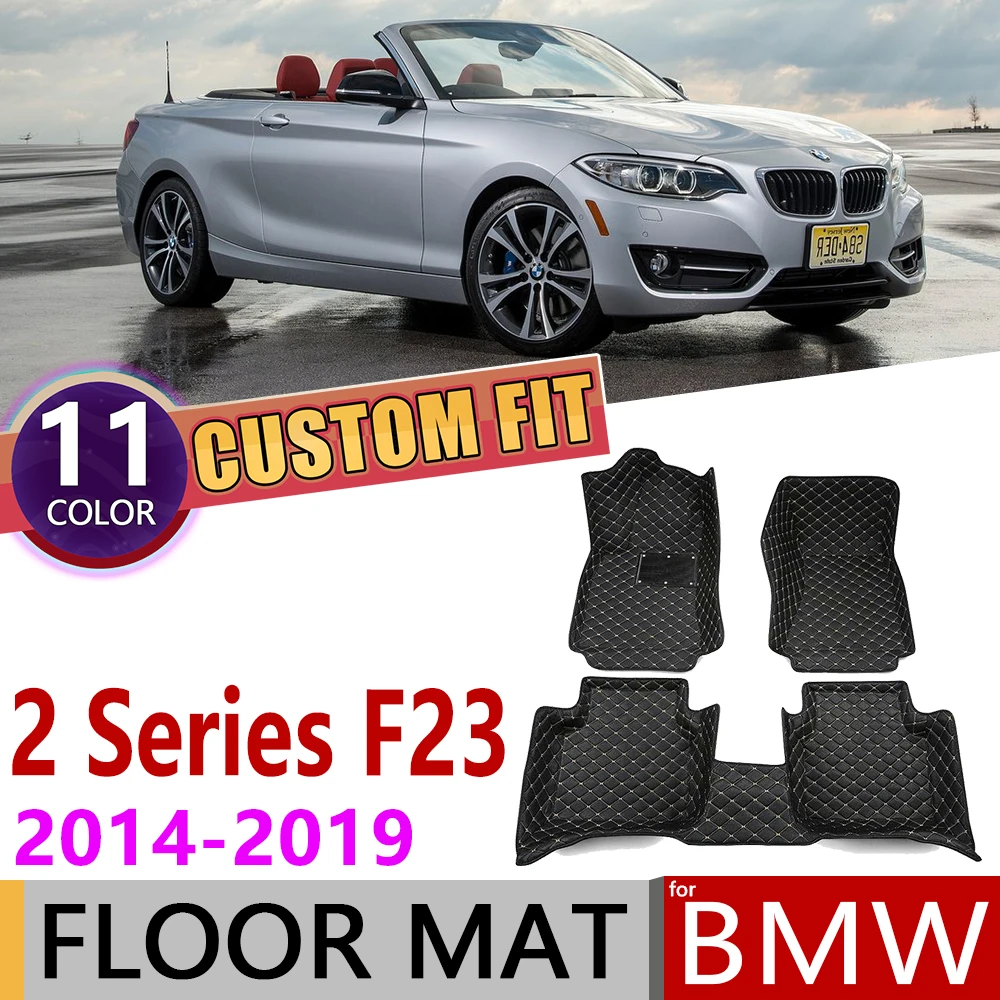 Кожаные автомобильные коврики на заказ для BMW 2 серии F23 2014 ~ 2019 4 места коврик ног