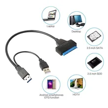 USB 3,0 для SA TA адаптер для жесткого диска совместимый USB 2,0 2,5 дюймов HDD и SSD с адаптером питания usb-хаб высокоскоростной для ПК