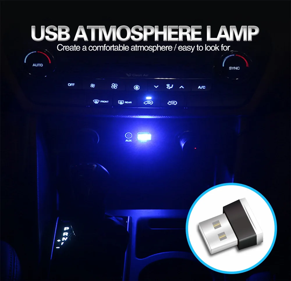 Автомобильный USB атмосферный свет Led свободный-к-сменный прямой-в-линии декоративный светильник s интерьер ноги светильник автомобильный светильник