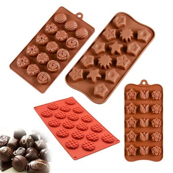 

Silicone Chocolate 3D Mold Decoration DIY Biscuits Mold Baking Tools Non-stick Cake Mold Jelly&Candy Mold cookie stencil frame