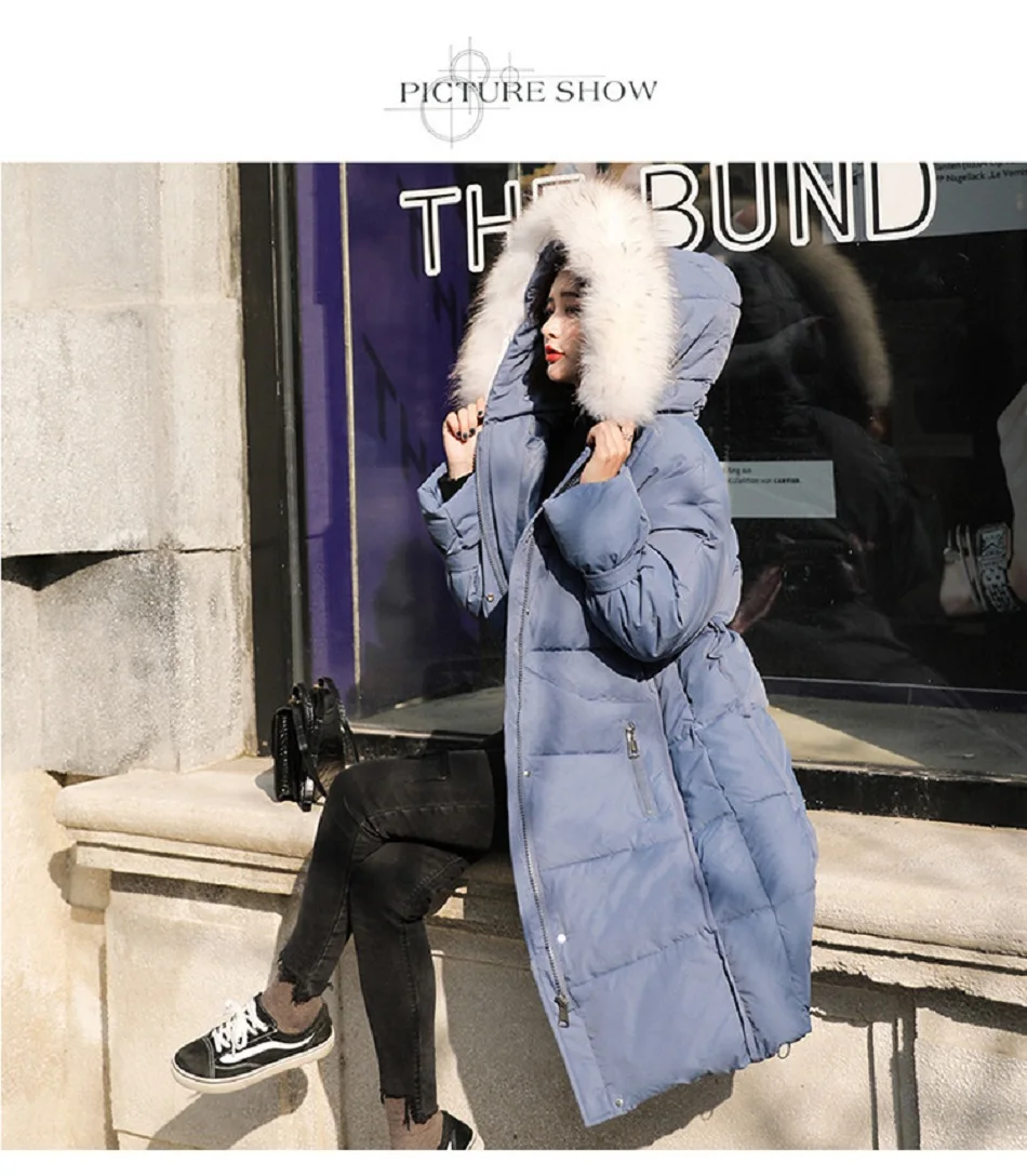 Abrigos Mujer Invierno новая парка Корейская Женская Длинная зимняя женская шапка Толстая свободная хлопковая куртка женские зимние пальто