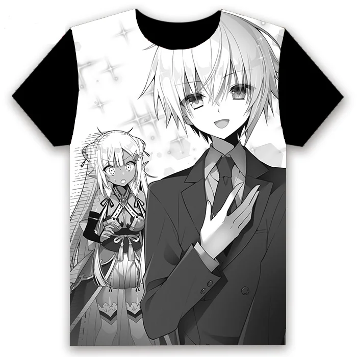 Аниме футболка Choujin-Kokoseitachi wa Isekai demo Yoyu de ikinku Youdesu! Косплей короткий рукав Женская Мужская Черная Футболка летняя рубашка