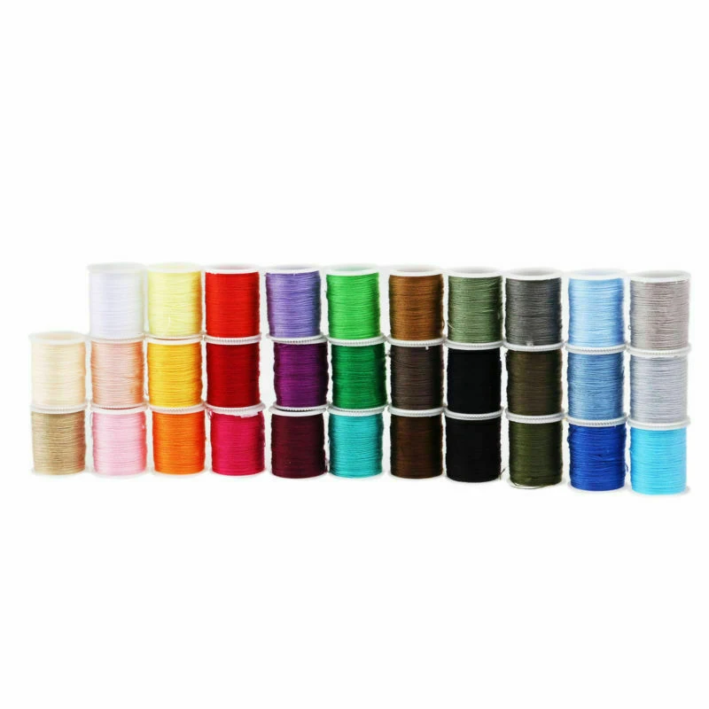 100pcs/bag Home Sewing Thread Set Sewing Machine Spool Bobbin Reel Needles Scissors Thimbles Threader Seam Ripper Soft Tape Kit