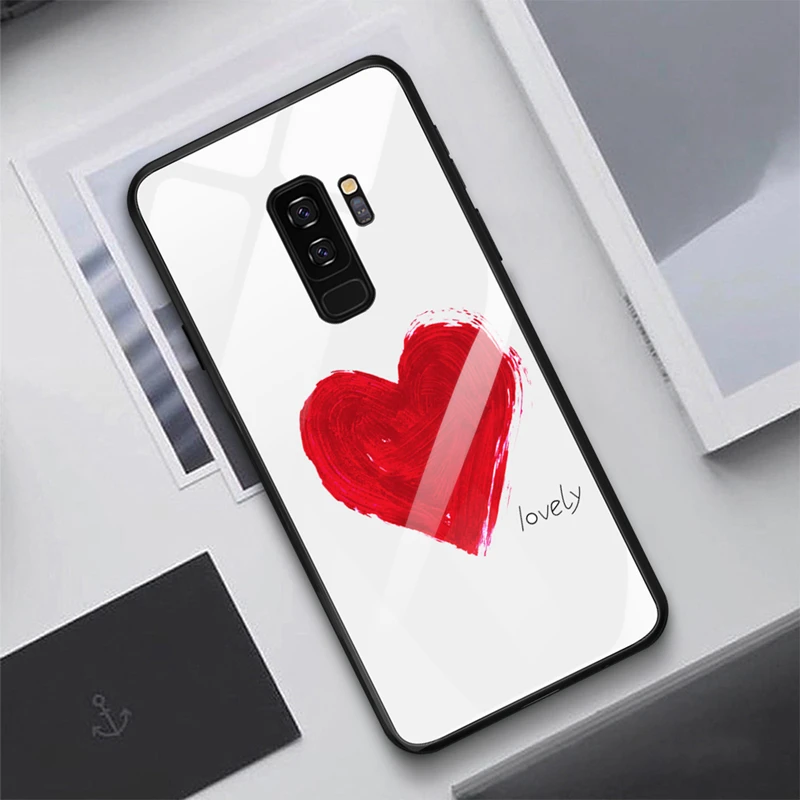 Чехол для телефона из закаленного стекла для Samaung Galaxy S9 S8 Plus Note 8 чехол с узором для Samaung S9 S8 Plus Note 8 чехлы из ТПУ с мягкими краями - Цвет: 01