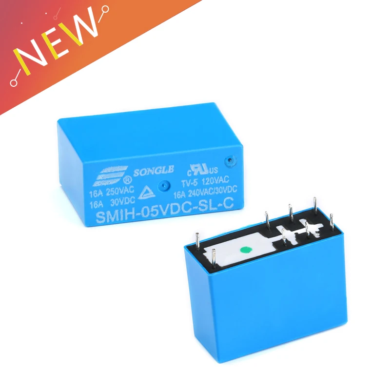 Lote de 5 relés SMIH-05VDC-SL-C, SMIH-12VDC-SL-C, 5V, 12V, 24V, 16A, 8 ...