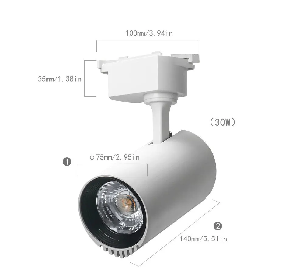 20W Track Lights 200-240V COB White Home Shop Night Lighting Track Light Spotlights Modern Aluminnum LED Rail Fixture Lamps   (8)