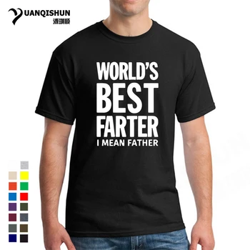 

World's Best Farter , I Mean Father Tshirt Funny Design Christmas Gift for Dad Short Sleeve O-neck T-Shirt Letter Short sleeves