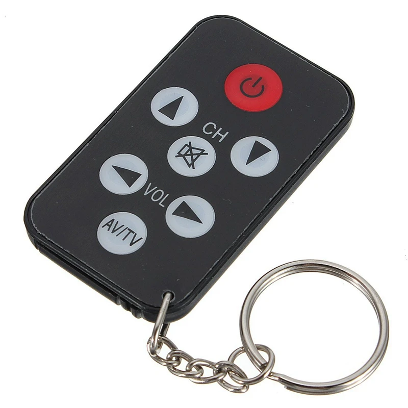 

New Mini Universal IR TV Remote Control 7 Keys with Keychain Black