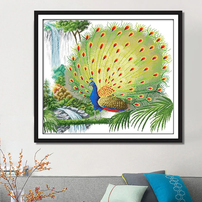 Набор для вышивки крестом Joy SundayPeacock украшение Китайская вышивка рукоделие вышивка крестом chembroidery картина с животными напечатанный набор