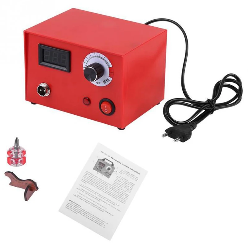 

Pyrography Machine, 220V 50W Pyrography Pen Machine Iron Kit Set Fire Writer Wood Crafts Burning Tool Set For Carving,Eu Plug