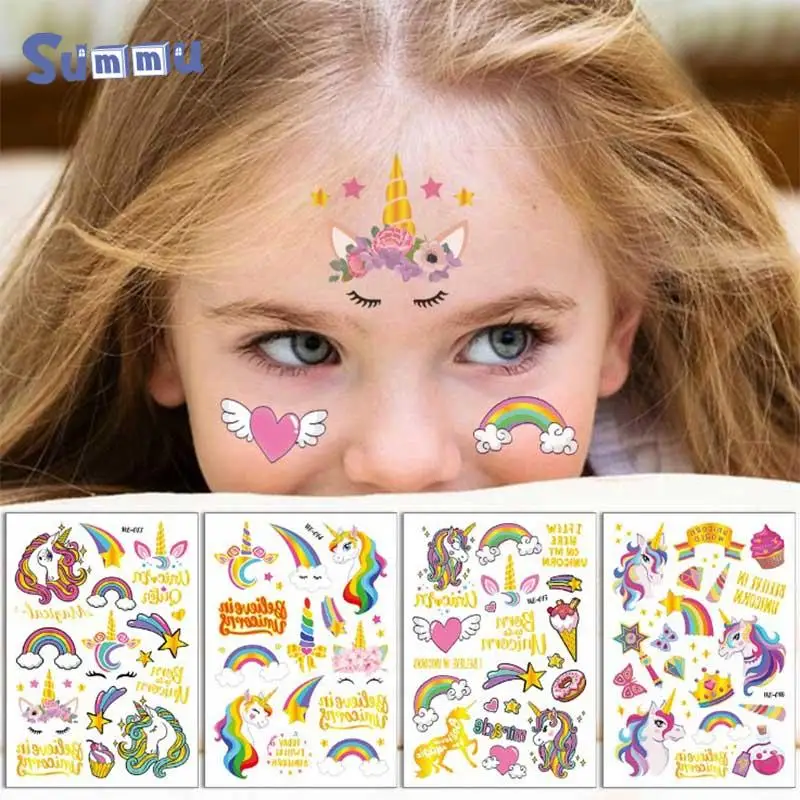 

Children's fun stickers unicorns for kids cute and funny childhood stickers children waterproof temporary stickers