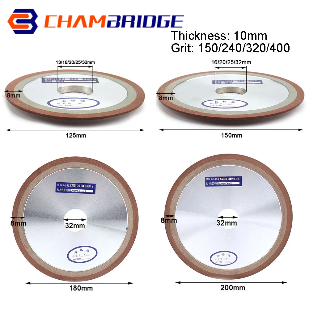 diamond grinding wheel cutting disc 75mm 80mm 100mm resin bond grinder for tungsten steel milling cutter sharpener 150 240 320 Diamond Grinding Wheel 125/150/180/200mm Cutting Disc Resin Bond Grinder For Tungsten Steel Milling Cutter Sharpener 150-400Grit