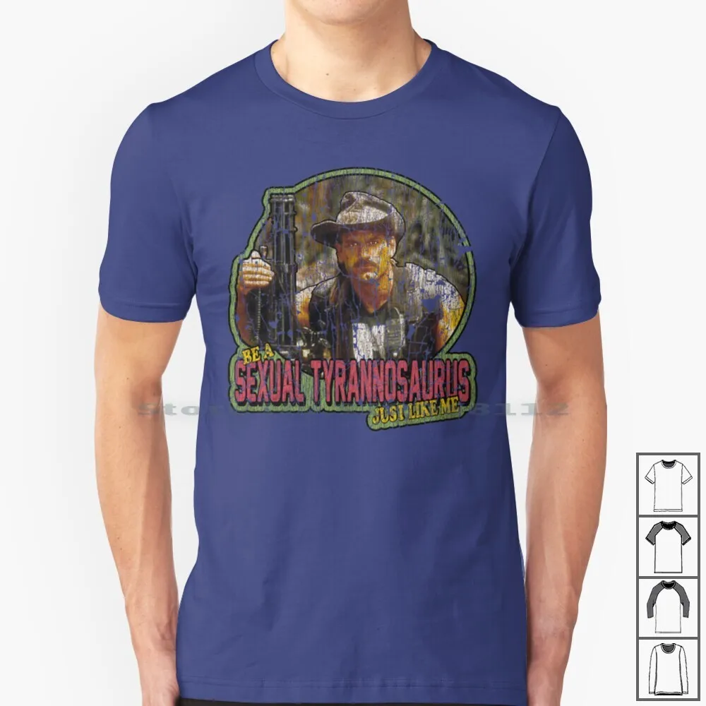 80S Schwarzenegger Classic Blain "Sexual Tyrannosaurus" Maglietta Vintage 100% Cotone Schwarzenegger Arnie Terminator