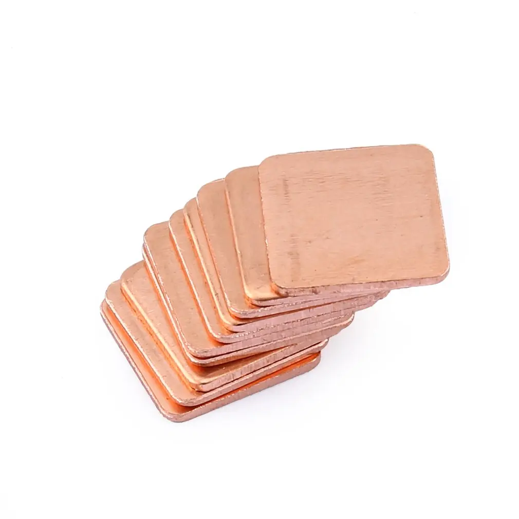 10 Pure Copper Brass Heatsink Shim Thermal Pad Barrier for Laptop Graphics Card 15x15mm Fast Thermal Dissipation