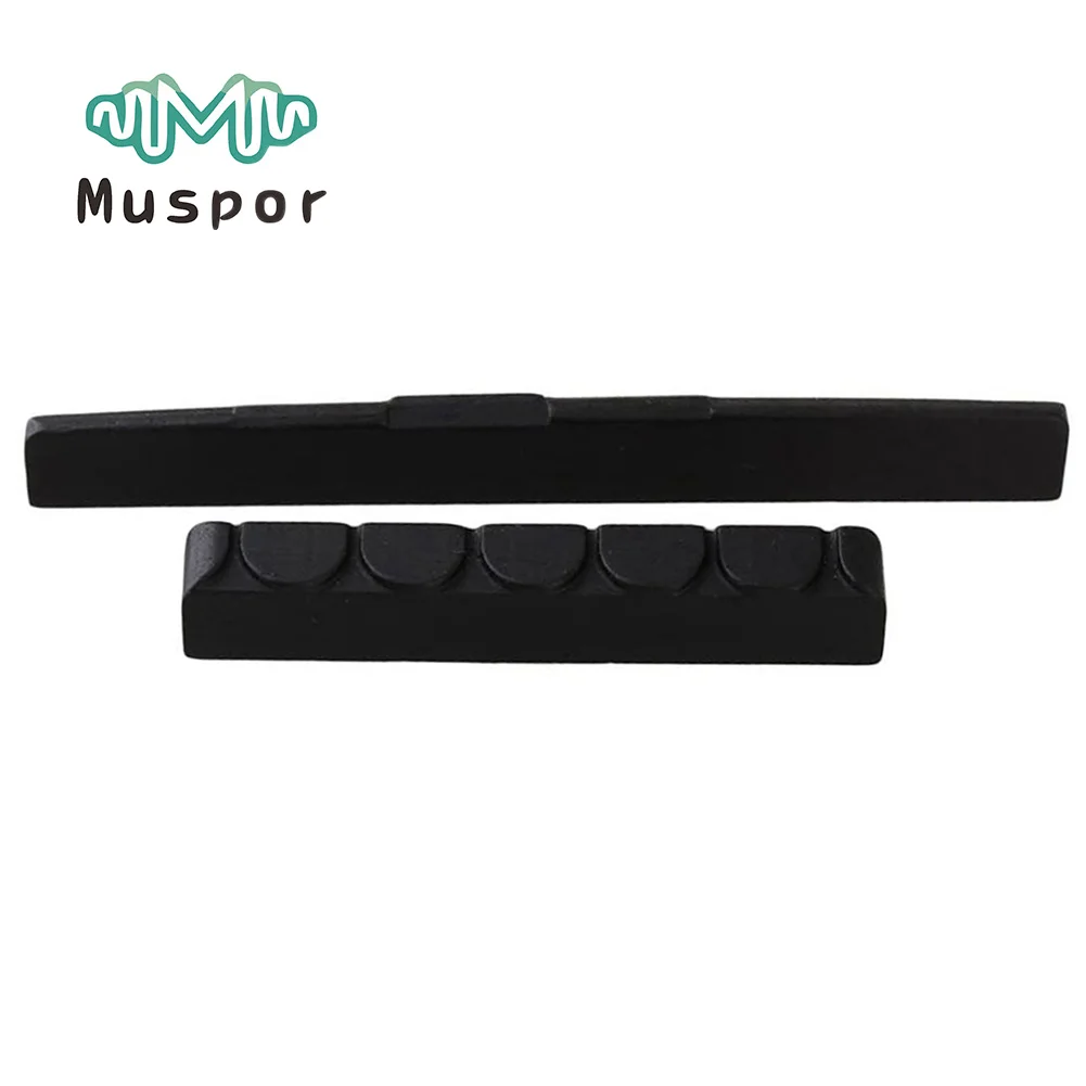 

6 String Classical Guitar Bridge Nut Saddle Set Ebony Wood Guitar Bridge Saddle 52x6x9mm Nut 80x3x8mm Guitarra Replacement Parts