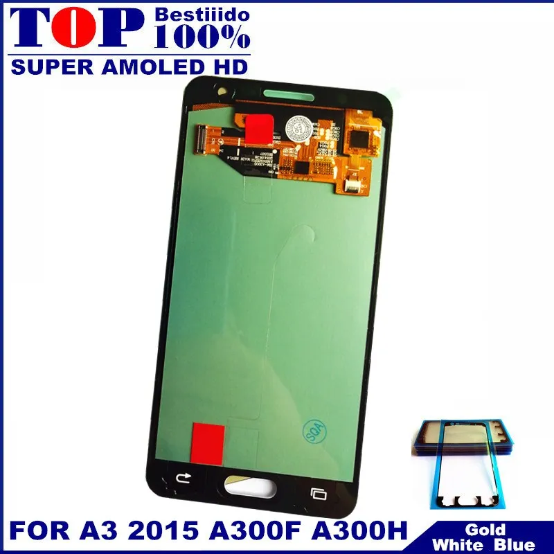 

For Samsung Galaxy A3 2015 A300 A3000 AMOLED LCD Display Touch Screen Digitizer Cellphone Replacement Sticker Tempered Glass