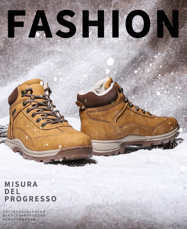 MAISMODA/Новинка 2019 г. Зимняя обувь на меху, сохраняющая тепло, водонепроницаемые зимние сапоги на шнуровке рабочие, большие размеры YL614