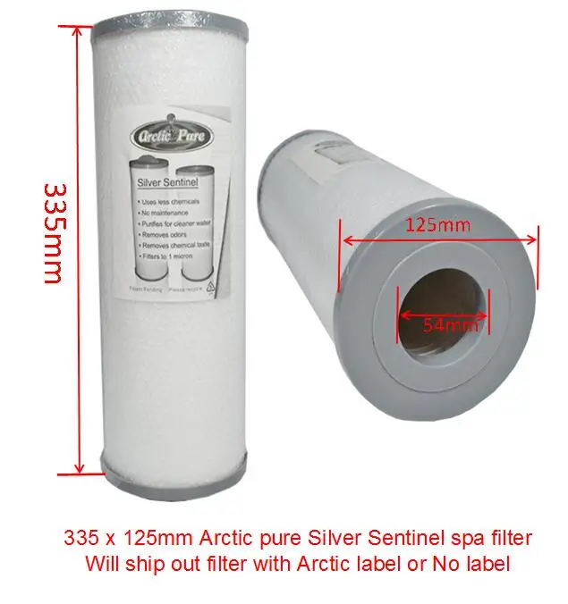

335 x 125mm Arctic pure Silver Sentinel spa filter Micro hot tub filter Sweden Norway US prefer water filter champion filter