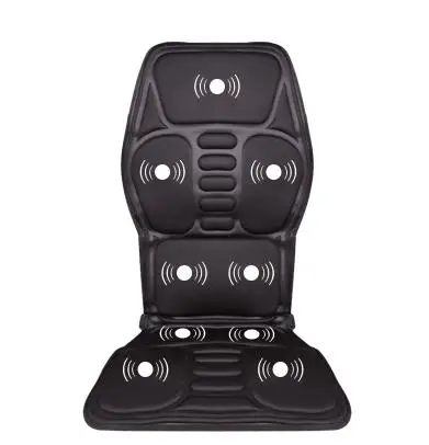 Car Home Office Full-Body Massage Cushion Heat Vibrate Mattress Back Neck Massage Chair Relaxation Car Seat 12V