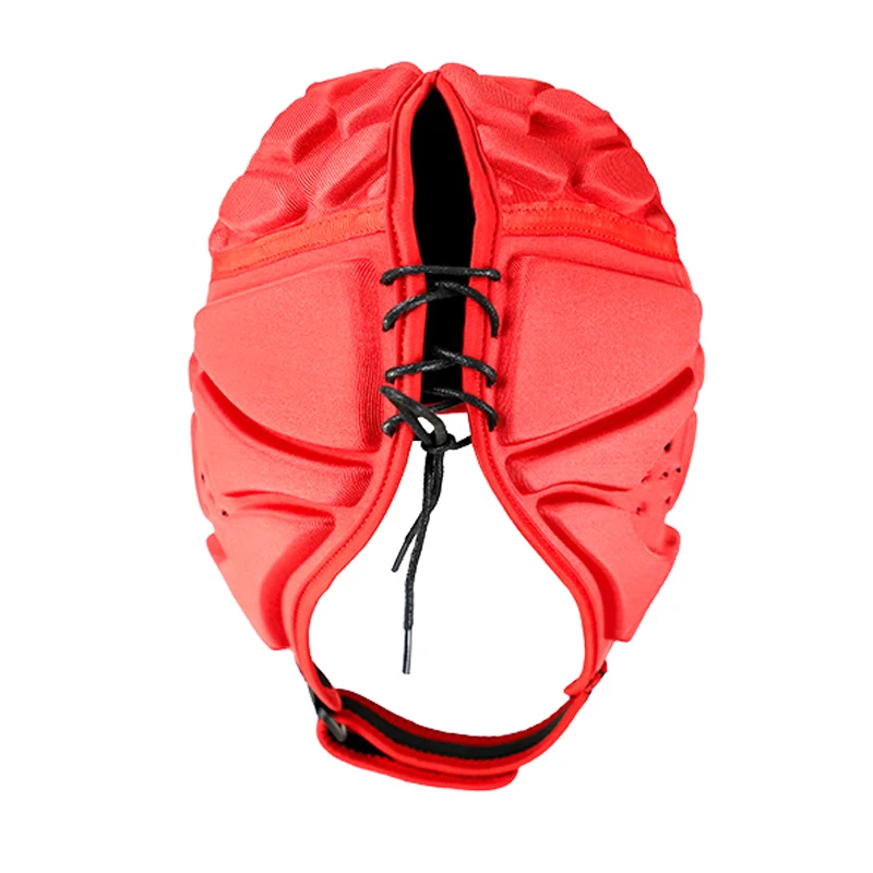 Красный Сборный футбольный шлем Регби Scrum cap Головной убор Goalie шляпа защита головы - Цвет: Красный