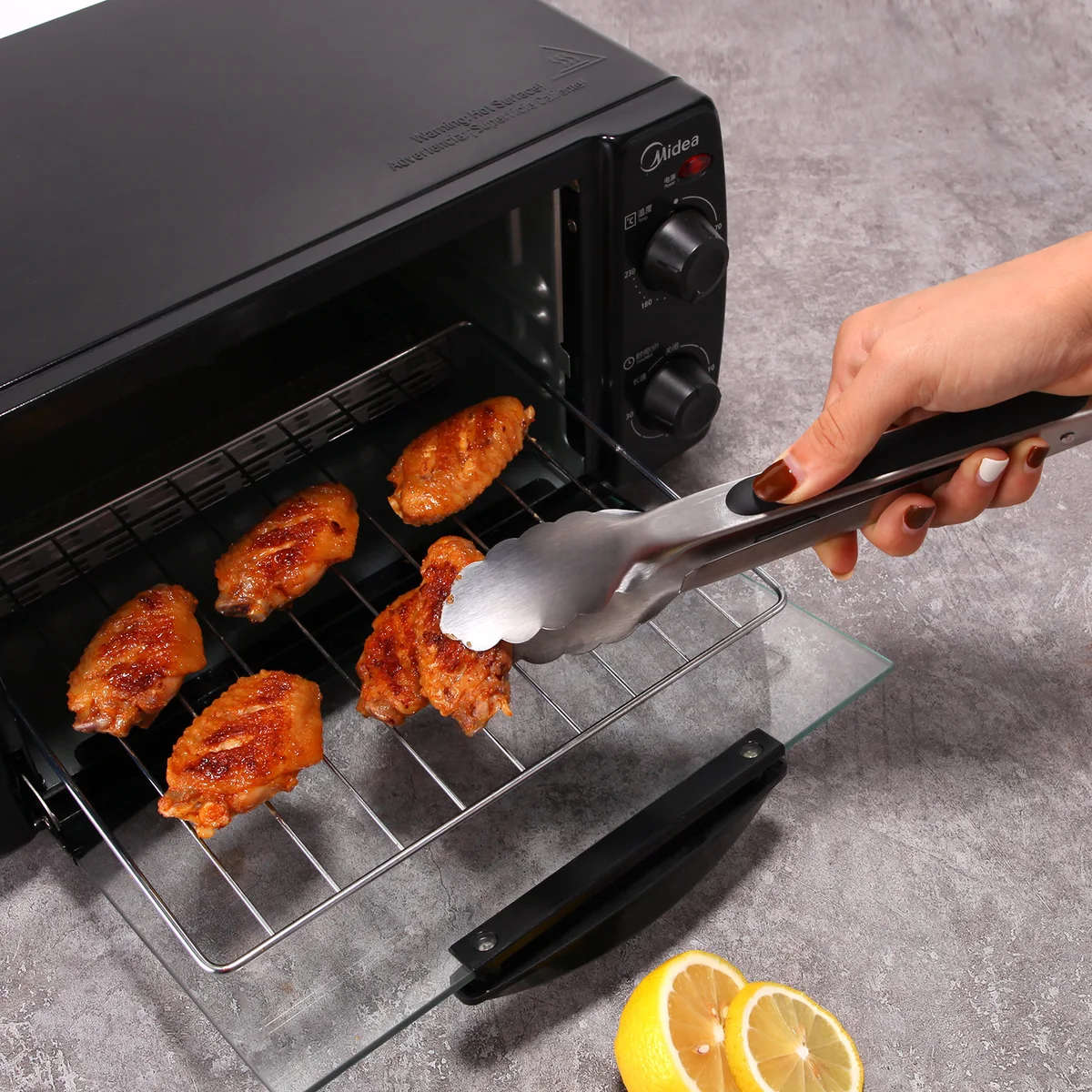 9/12/16 Inch Long Bbq Tongs Non-Slip Handle Stainless Steel Fried Barbecue Clip Salad Bread Clamp Kitchen Tools Meat Food Clip — view 3