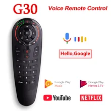 G30S Voice Remote Control 2.4G Wireless Air Mouse G30 33 keys IR learning Gyro Sensing Smart Remote for Android TV BOX Game PC