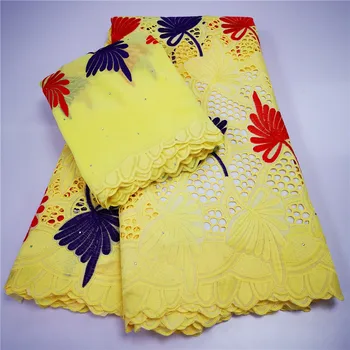 

7yards high quality swiss lace fabric african dry lace nigerian voile embroidery african 100%cotton fabrics swiss voile lace