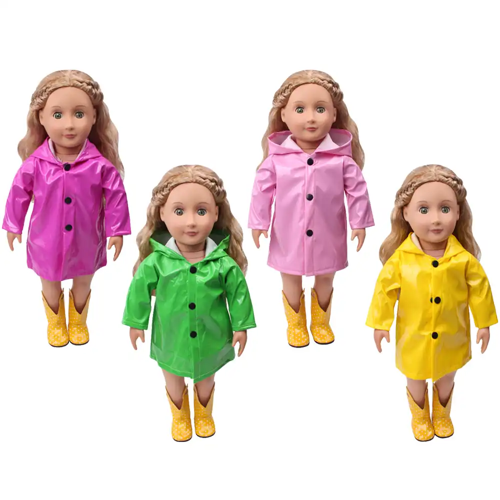 18 Zoll Madchen Puppe Kleidung Wasserdichte Regenmantel Pu Kleid Amerikanischen Neugeborenen Baby Spielzeug Zubehor Fit 40 43 Cm Jungen Puppen Geschenk C539 Dolls Accessories Aliexpress