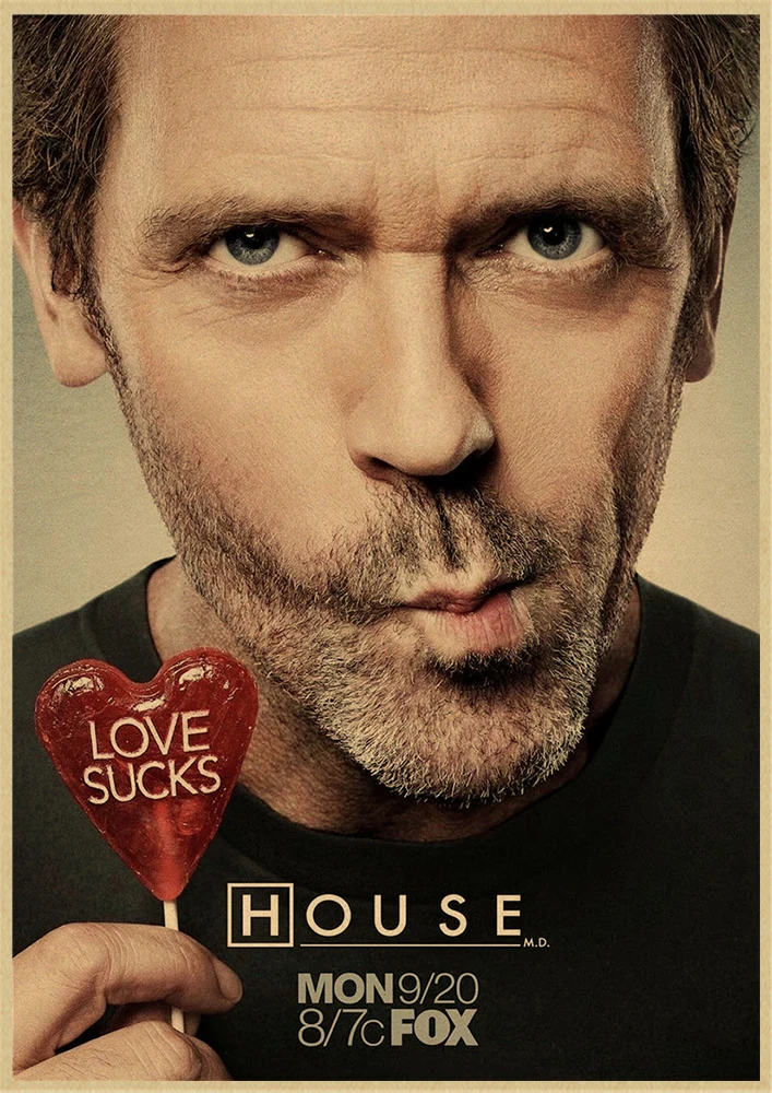 House M.D. Classic Movie Retro Kraft Paper Poster Bar Cafe Living Room Dining room Wall Decorative Paintings
