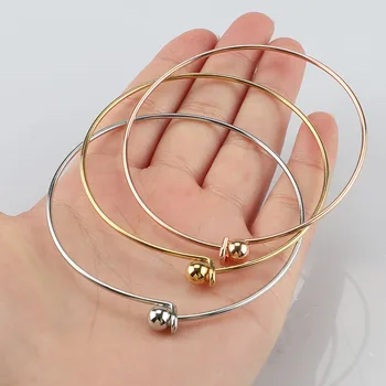 

100% Stainless Steel Wire Expandable Bracelet Base Adjustable Bangle DIY Bangles 60mm Wholesale 10pcs