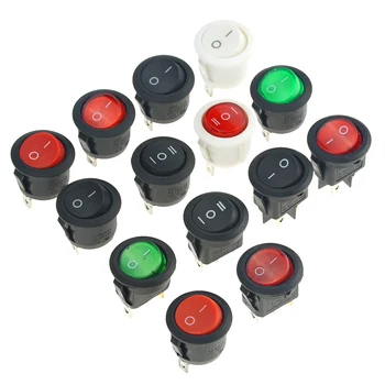 

1PCS ON/OFF Round Rocker Toggle Switch 6A/250VAC 20A/12VDC Plastic Push Button Switch Panel Opening 20mm Power switch button