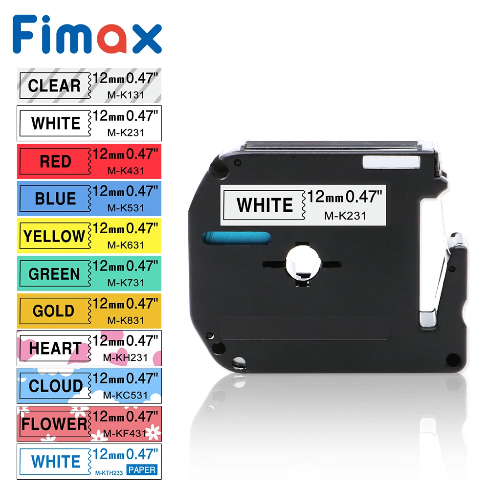 

Fimax M-K231 MK231 Compatible for Brother P-touch M Type Label Tape M-K131 MK-221 Brother P-touch Label Printer Pattern Ribbon