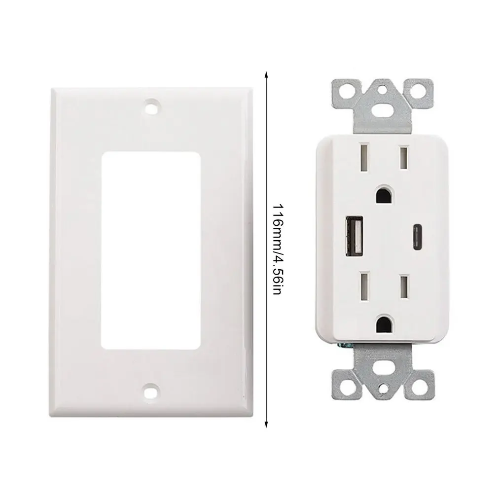 

USB Type-C US Standard Wall Power Socket American Standard Portable 15A American Three-Hole Replacement Socket