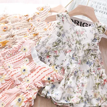 

2020 Summer Girls Printing Flower Blouse Children's Clothing Wholesale
