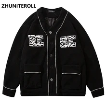 Aliexpress - Harajuku Fleece Jackets Cotton Padded Button Thick Warm Coat Streetwear Hip Hop Fashion Casual Winter Outwear Windbreaker Tops