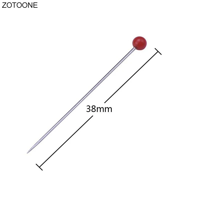 ZOTOONE 100 шт. 38 мм ручная швейная фиксированная круглая цветная стеклянная жемчужная головка швейные булавки для шитья с коробкой Diy Швейные Инструменты G
