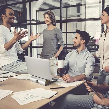 

Aluminum Laptop Stand Desktop Ergonomic Notebook Erected Cooling Holder for MacBook Air Pro iPad with Cable Management Design