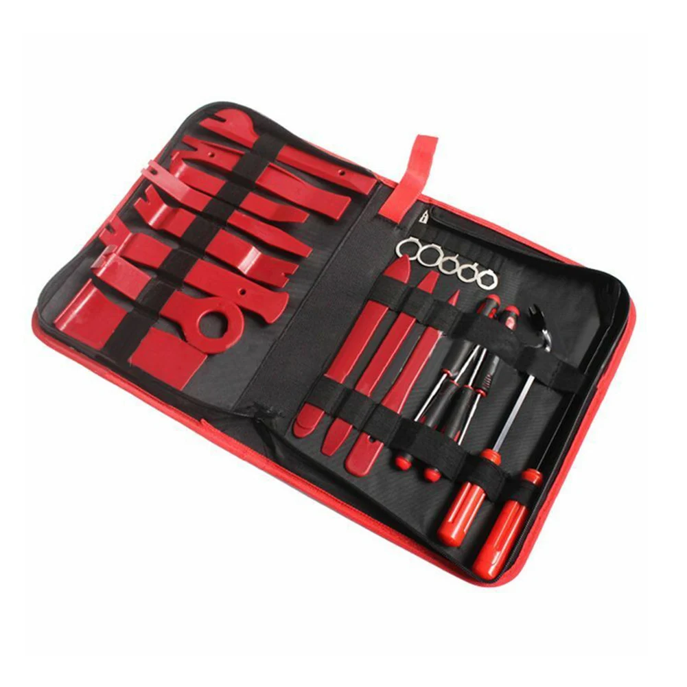 22pcs/set Fastener Repair Auto Interior DIY Removal Tool Set Trim Car Audio Pry Door Panel Disassembling Release Molding Pouch