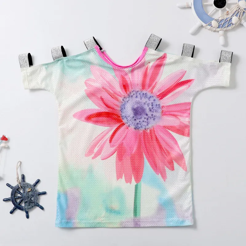 Floral sun shirt Kleine Kinder/детский купальный костюм для девочек; комплект бикини из 3 предметов; одежда для купания для девочек; пляжная одежда - Цвет: Floral sun shirt