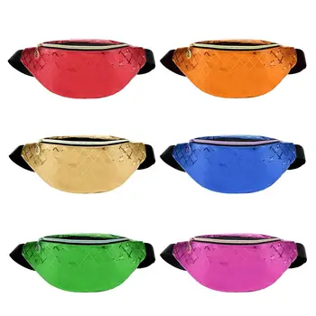 

New Fashion Waist Packs Multi-function Women Casual Waist Belt Pack Shiny PVC Laser Shoulder Messenger Bags Chest Purse
