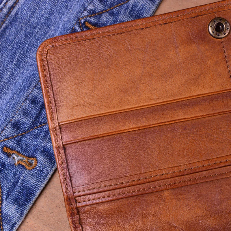 AETOO дизайн ручной работы длинный женский кожаный бумажник первый слой воловья кожа ретро большой емкости клатч кошелек