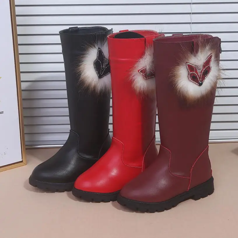 Зимние ботинки для девочек; детская обувь; зимние модные ботинки для девочек; спортивная детская обувь; Детские кроссовки; коллекция года; брендовая модная обувь с рисунком лисы
