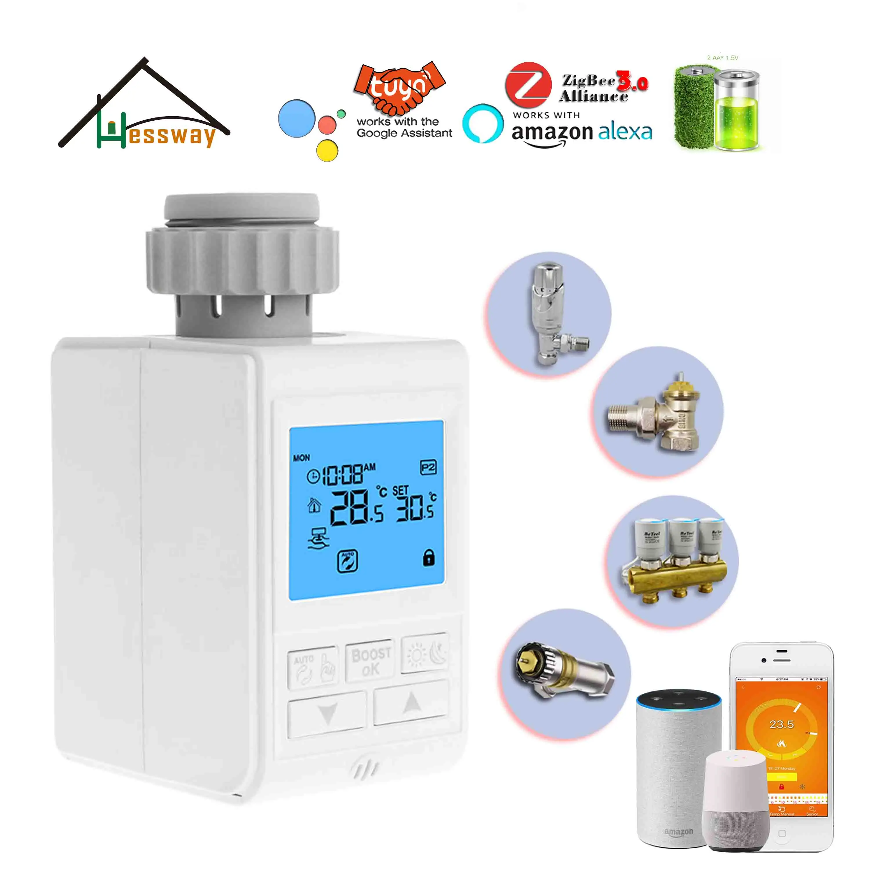 Wi Fi Tuya Zigbee Gateway HUB контрольный термостат клапан для Aconvector встроенный пол работает