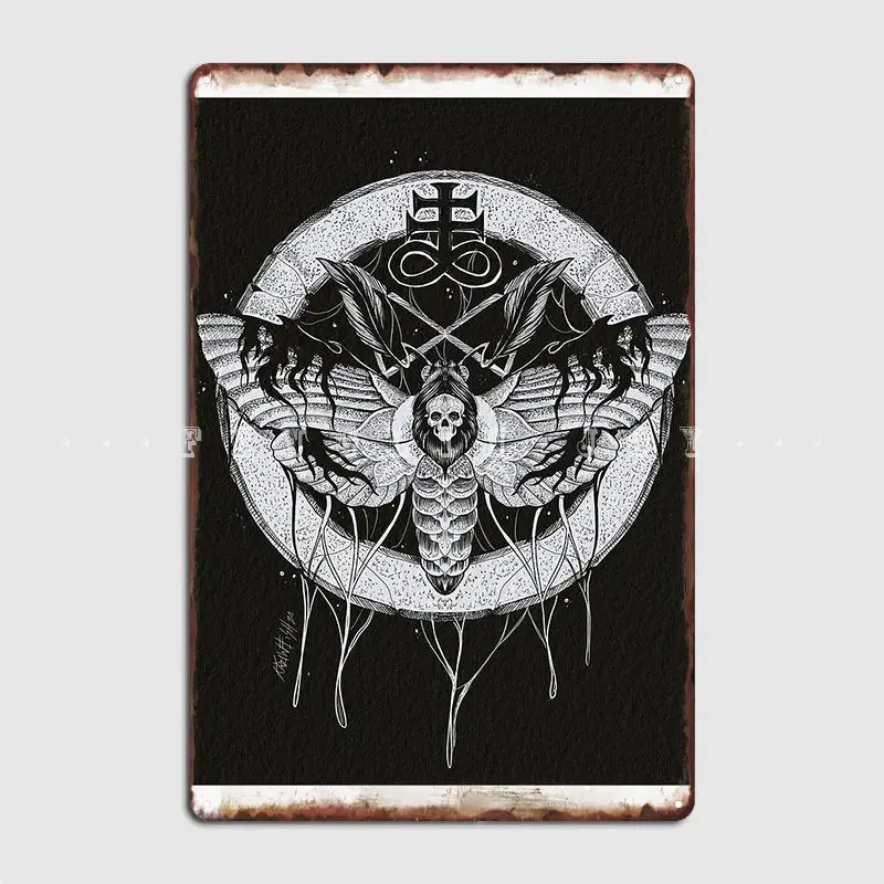 

Krawfishkris Moth Metal Sign Cinema Garage Garage Club Classic Plaques Tin Sign Poster
